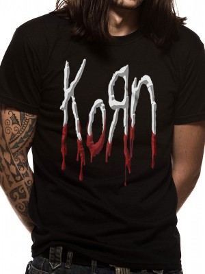 KORN T SHIRT Official Merchandise KORN - DRIPPING LOGO (UNISEX)   Black t-shirt